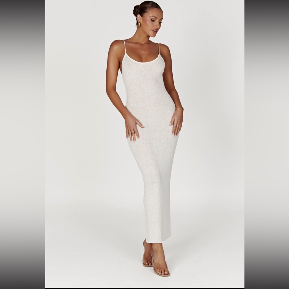 MESHKI Magnolia Knit Midi Dress - Ivory L